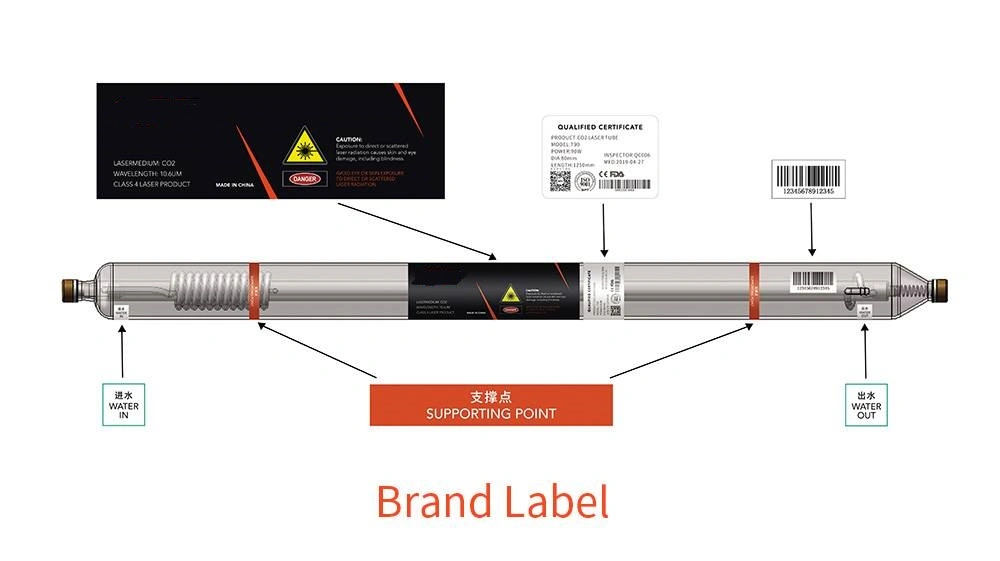 Aurora Laser 30W 720mm Dia. 50 CO2 Laser Tube for CO2 Cutting Machine