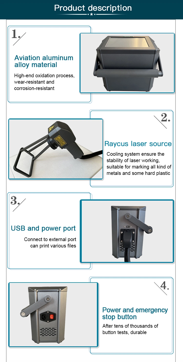 Handheld Laser Marking Machine Portable Metal Marking Machine Logo/Name/Text/Number Engraving Machine